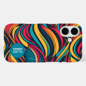 パーソナライズされたモノグラムの抽象芸術 Case-Mate iPhoneケース (裏面 (横))