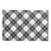 パーソナライズされたモノグラムの白黒金ゴールド 枕カバー (裏面)