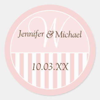 パーソナライズされたモノグラムの結婚式の引き出物 ラウンドシール