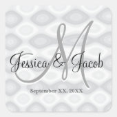 パーソナライズされたモノグラムの結婚式用シール スクエアシール (正面)