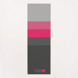 パーソナライズされたモノグラムの色ストライプの ヨガマット