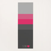 パーソナライズされたモノグラムの色ストライプの ヨガマット (裏面)