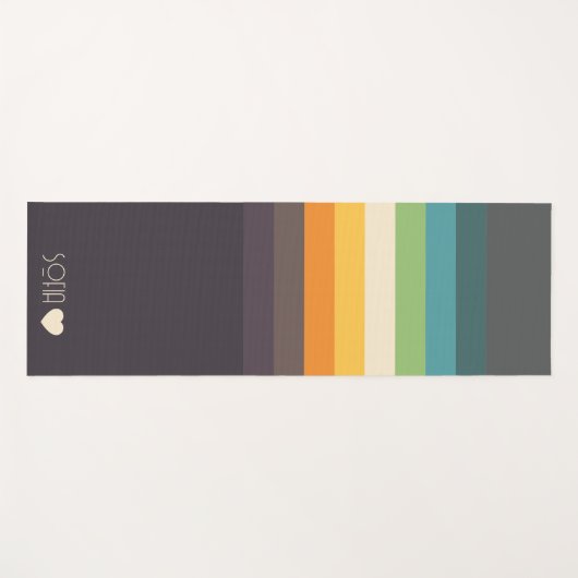 パーソナライズされたモノグラムの色ストライプの ヨガマット (正面(横))