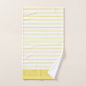 パーソナライズされたモノグラムの黄ストライプの科 バスタオルセット (ハンドタオル)