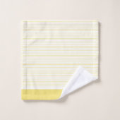 パーソナライズされたモノグラムの黄ストライプの科 バスタオルセット (ウォッシュタオル)