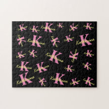 パーソナライズされたモノグラムの黒モダン