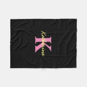 パーソナライズされたモノグラムの黒モダン フリースブランケット (正面(横))