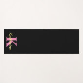 パーソナライズされたモノグラムの黒モダン ヨガマット (正面(横))