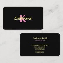 パーソナライズされたモノグラムの黒モダン