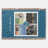 パーソナライズされたモノグラムの4枚 スローブランケット (正面)