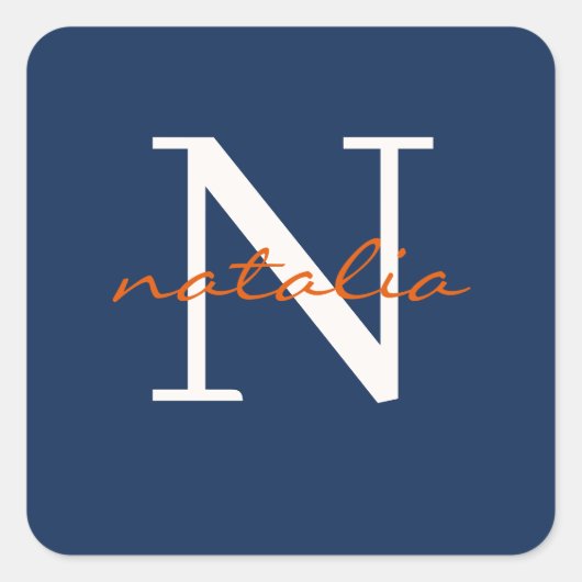 パーソナライズされたモノグラムの スクエアシール (正面)