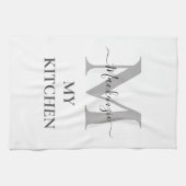 パーソナライズされたモノグラムイニシャル名マイキッチン引用文 キッチンタオル (横)