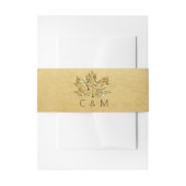 パーソナライズされたモノグラムフェイク金ゴールド結婚葉 招待状ベリーバンド (正面例)