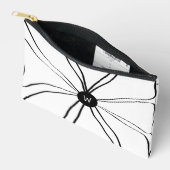 パーソナライズされたモノグラムモダン抽象芸術フローラ白 アクセサリーポーチ (見開き)