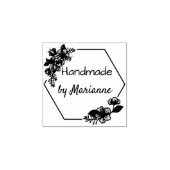 パーソナライズされたモノグラムヴィンテージ幾何学フローラ ラバースタンプ (インプリント)