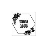 パーソナライズされたモノグラムヴィンテージ幾何学フローラ ラバースタンプ (インプリント)