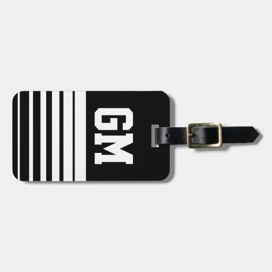 パーソナライズされたモノグラム初期ラゲッジタ男性へグ ラゲッジタグ (正面横)