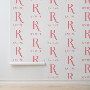 パーソナライズされたモノグラム名ミニマルスタイリッシュピンク 壁紙