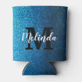 パーソナライズされたモノグラム名モダングリッターパーティー 缶クーラー (正面)