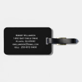 パーソナライズされたモノグラム名白黒 ラゲッジタグ (裏面横)