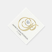 パーソナライズされたモノグラム文字P白結婚文字 スタンダードカクテルナプキン (角)