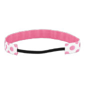 パーソナライズされたモノグラム水色ピンク水玉模様 アスレチックヘッドバンド (裏面)