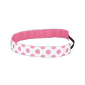 パーソナライズされたモノグラム水色ピンク水玉模様 アスレチックヘッドバンド (右)