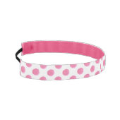 パーソナライズされたモノグラム水色ピンク水玉模様 アスレチックヘッドバンド (左)