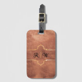パーソナライズされたモノグラ素朴ム銅 ラゲッジタグ (正面縦)