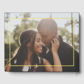 パーソナライズされたモノグラ結婚ムの黒とホイ実在ル ゲストブック (裏面)