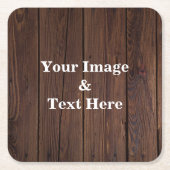 パーソナライズされたユアフォトウッディンスクエアP スクエアペーパーコースター (正面)