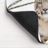 パーソナライズされたユキヒョウ野生動物 マウスパッド (コーナー)