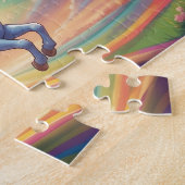 パーソナライズされたユニコーンとレインボー ジグソーパズル (側面)