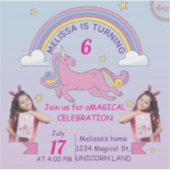 パーソナライズされたユニコーン誕生日シール シール (正面)