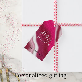 パーソナライズされたユニークな赤いホリデー キャンディー ケーン ギフトタグ