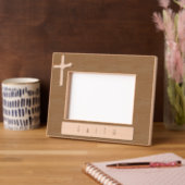 パーソナライズされたユニーククリスチャン・パーム・クロス記念 レーザー彫刻フレーム (左)