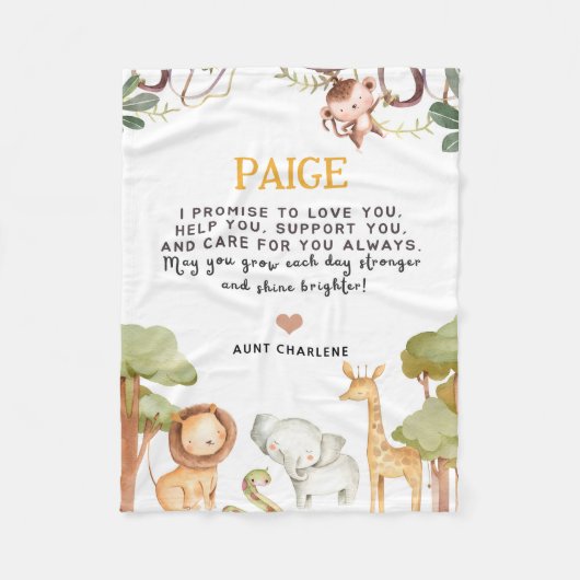 パーソナライズされたユニーク1歳 フリースブランケット (正面)