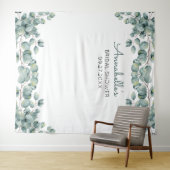 パーソナライズされたユーカリのブライダルシャワーの写真プロップ タペストリー (インサイチュ(横))