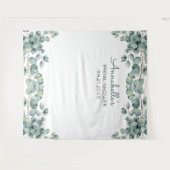 パーソナライズされたユーカリのブライダルシャワーの写真プロップ タペストリー (正面(横))