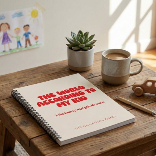 パーソナライズされたユーモアあふれる子供の名言 親の生活 ユーモア 赤 ノートブック