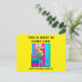 パーソナライズされたユーモアあふれる40歳の節目誕生日 ポストカード (スタンド正面)