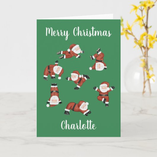 パーソナライズされたヨガのクリスマス カード (黄色い花)