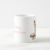パーソナライズされたヨークシャーテリアお誕生日ケーキ コーヒーマグカップ (中央)