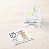 パーソナライズされたヨークシャーテリアヨークシャー結婚テリアズ スクエアペーパーコースター (インサイチュ)