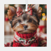 パーソナライズされたヨークシャーテリア ガラスオーナメント (裏面)