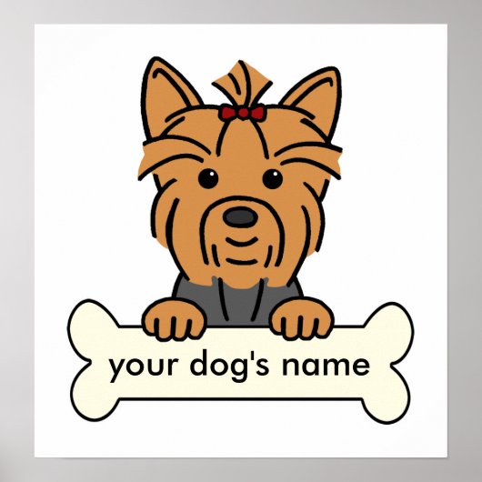 パーソナライズされたヨークシャーテリア ポスター (正面)