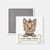 パーソナライズされたヨークシャーテリア マグネット (正面/裏面)