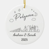 パーソナライズされたヨーロッパのスカイラインポドゴリカオーナメント セラミックオーナメント (正面)