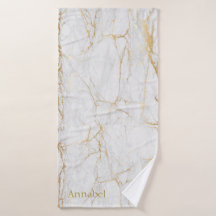 パーソナライズされたライトグレーと金ゴールド縁取りジム