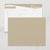 パーソナライズされたライトブラウン&ホワイトレシピカード ポストカード (正面/裏面)